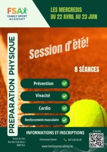 Préparation physique du 22 avril au 23 juin