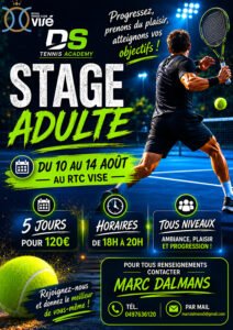 Stage Tennis Adultes du 10 au 14 Août